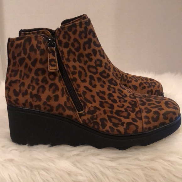 clarks leopard print boots